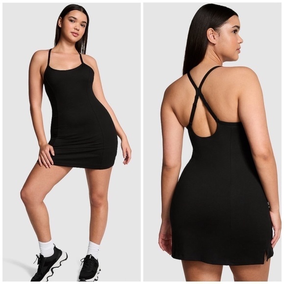 PINK Victoria's Secret Dresses & Skirts - Victoria's Secret PINK Black Ultimate Active Workout Gym Dress Size XL Stretch